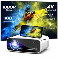 4K Projector with 5G WiFi and Bluetooth, 15000L Po