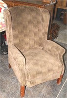 Contemporary Upholstered Wingback Recliner
