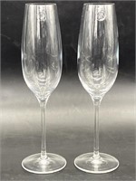 (2) Tiffany & Co Champagne Flutes, Marked