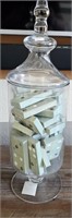 Large Clear Glass Apothecary Jar W Giant Dominoes