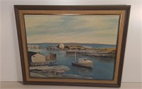 Seascape Oil Painting By S. Skettington 28x22"