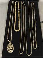 5 GOLD NECKLACES