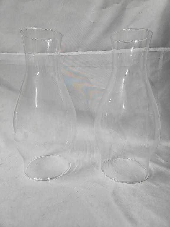 TWO HURRICANE SHADES/OIL LAMP COVERS 9¾" TALL