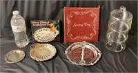 Vintage Pressed Metal Trays & Stacking Candy Dish