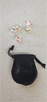 Vintage Marlboro Dice set with leather pouch