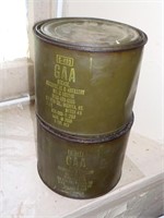 2 military grease cans