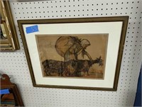 Framed Print Of Lady With Goats 23 By 19