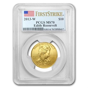 2013-w 1/2oz Gold Edith Roosevelt Ms70 Firststrike