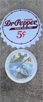 Dr Pepper Bottle cap sign and clock