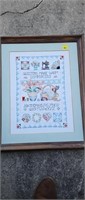 Embroidery Sampler Wall Hanging