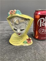 Head Vase/Wall Pocket  Chip in base in front