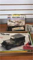 Model Kit Lot Willys Jeep and Airacobra