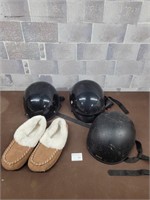 Bike helmets and slippers