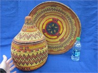 beautiful large basket with lid & round basket