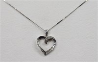 .925 Silver Heart pendant & 16" chain