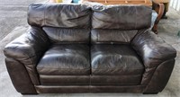 Leather love seat 6'