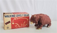 Vintage WInd-Up Walking Bear Toy