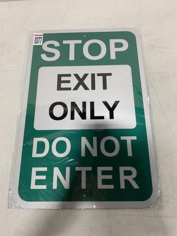 EXIT ONLY METAL STOP SIGNS 18 x12IN