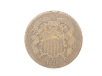 1865 Shield 2 Cent Piece