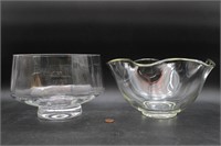 Dartington Glass Pedestal Bowl, Glass Wave Bowl