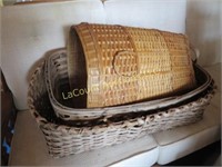 vintage wicker farm harvest baskets