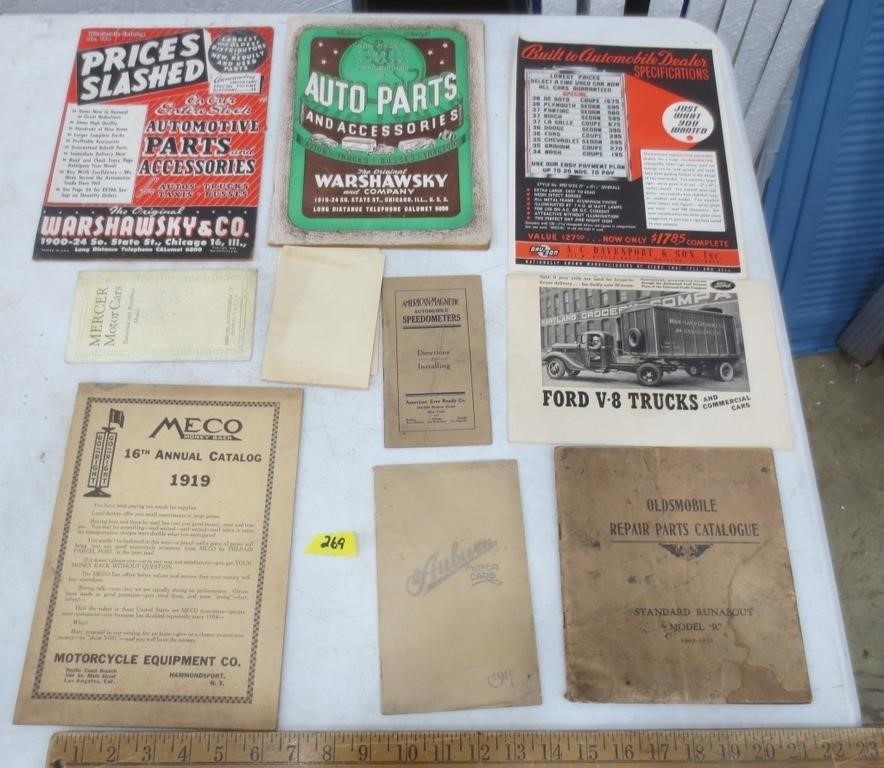 Older auto and motorcycle paper items