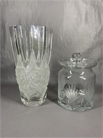 (2) Unmarked Cut Crystal Decor
1-Rose