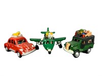 (3) Novelty Automobiles Ceramic