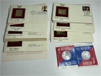 Olympic Stamps, Gold Tone Stamps & Coins