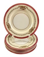 6 China Maroon Trim With Gold Inlay Bread & Butter