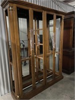 LARGE WOOD GLASS CURIO CABINET