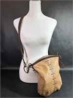 Lucky Brand Canvas and Suede Cross Body Bag