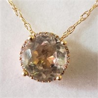 $4200 14K  Zultanite(1.94ct) Diamond(0.13ct) Neckl