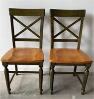 2 Pier 1 Import Side Table Chairs Solid Oak