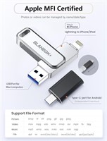 BLANBOK+ MFi Certified Flash Drive 256GB for