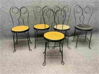 Five Antique Ice Cream Chairs