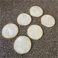 Set of 6 Small Capiz Shell Coasters