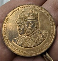 1902 Edward VII coronation medal coin - bronze