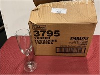 1 dozen embassy fluted glasses