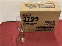 1 dozen embassy fluted glasses