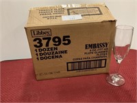 1 dozen embassy fluted glasses