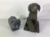 Concrete Pig & Dog Figurine