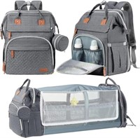 DERJUNSTAR Diaper Bag Backpack - Pale Grey