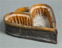 HEART-SHAPED REDWARE FOOD MOLD