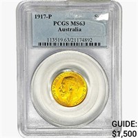 1917-P .2355oz. Gold Australia Sovereign PCGS