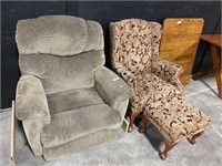 LaZboy recliner & arm chair w/ ottoman.