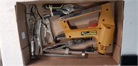 Tray Lot #2 3Vise Grips and Electric Stapler ect.