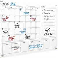 MAKELLO Acrylic Calendar,Clear Monthly Dry Erase d
