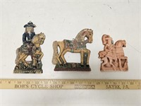 (3) Wax Reliefs- One Horse Missing Tail