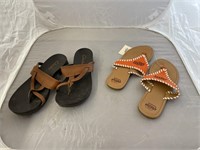 2 Pair Ladies' Shoes-OSU Flip Flops